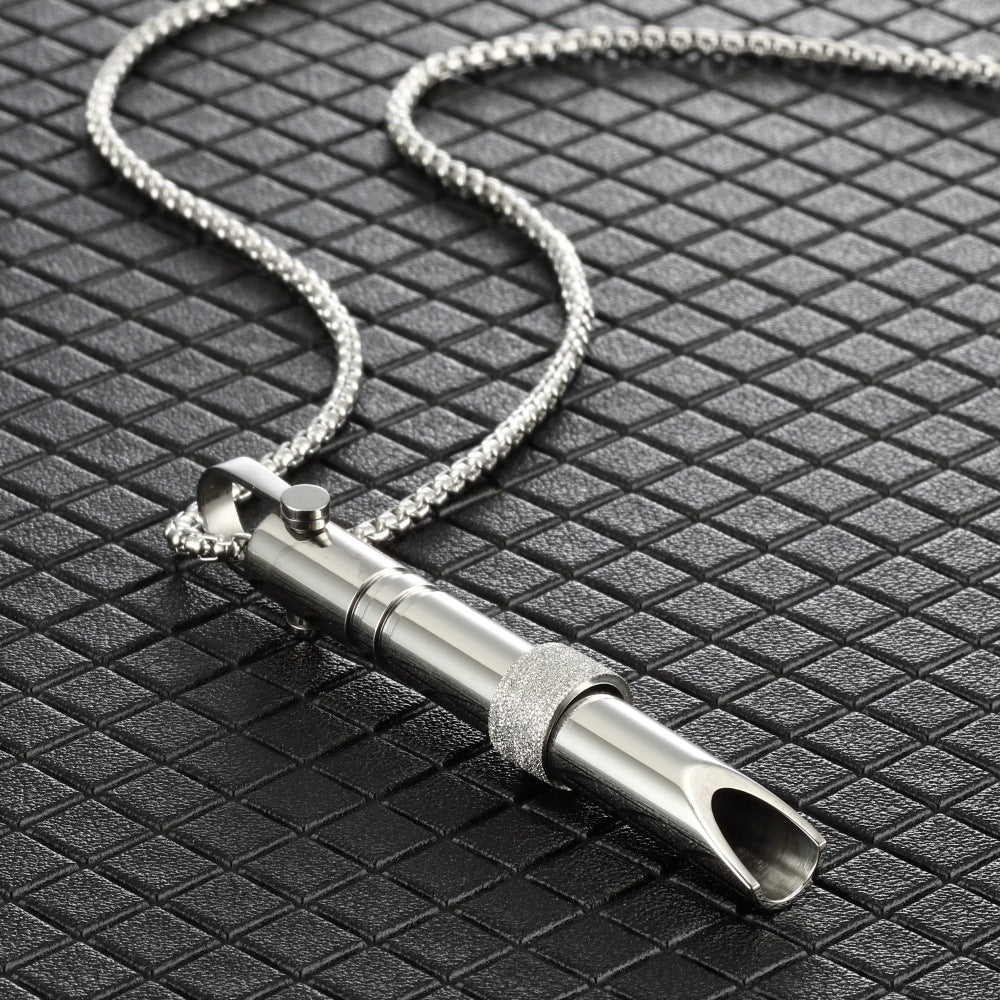 Collier Anti-Stress à Respiration Guidée — Acier Inox