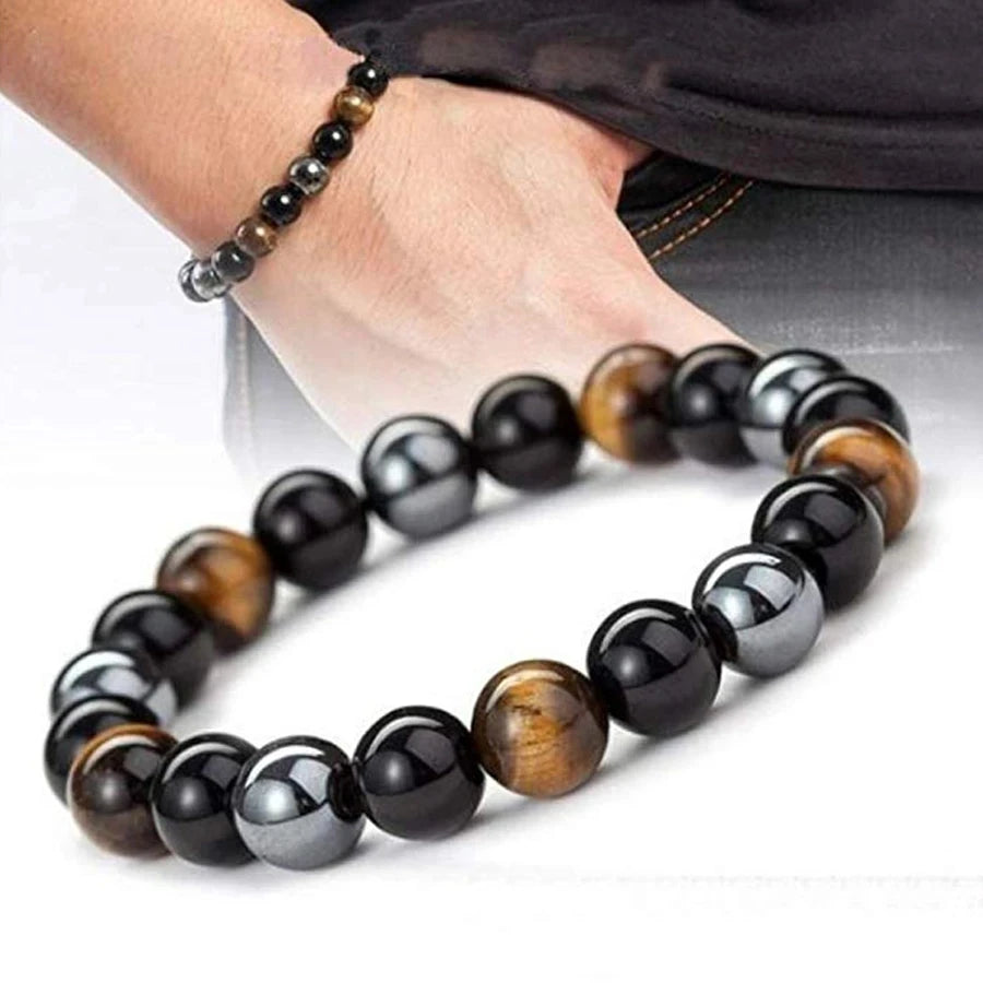 Bracelet Triple Protection en Pierres Naturelles