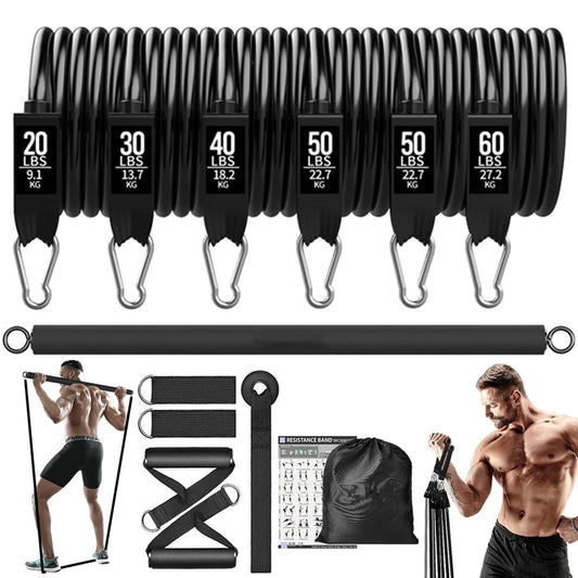 Kit Élastiques de Musculation et Barre de Fitness