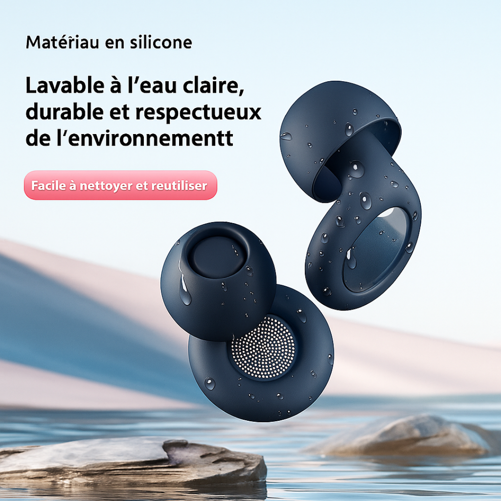 Bouchons d’Oreilles Sommeil en Silicone (réutilisables)