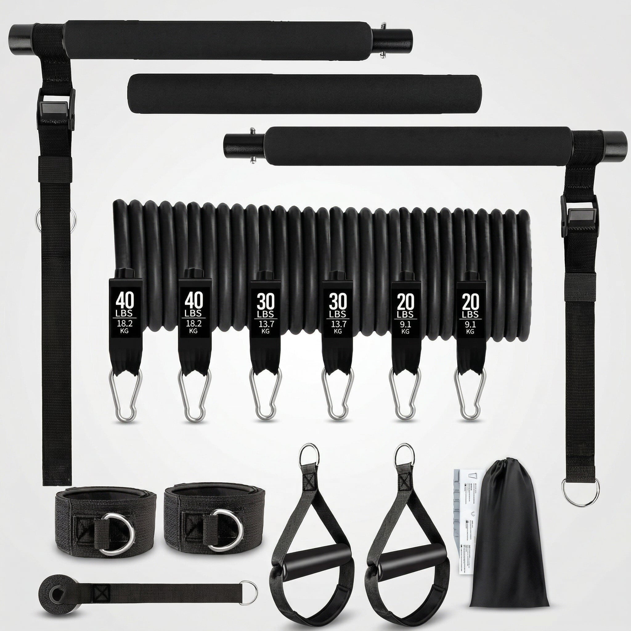 Kit Barre Pilates & Élastiques de Résistance — L'essentiel du mouvement à la maison