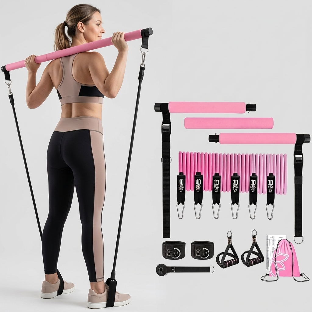 Kit Barre Pilates & Élastiques de Résistance — L'essentiel du mouvement à la maison