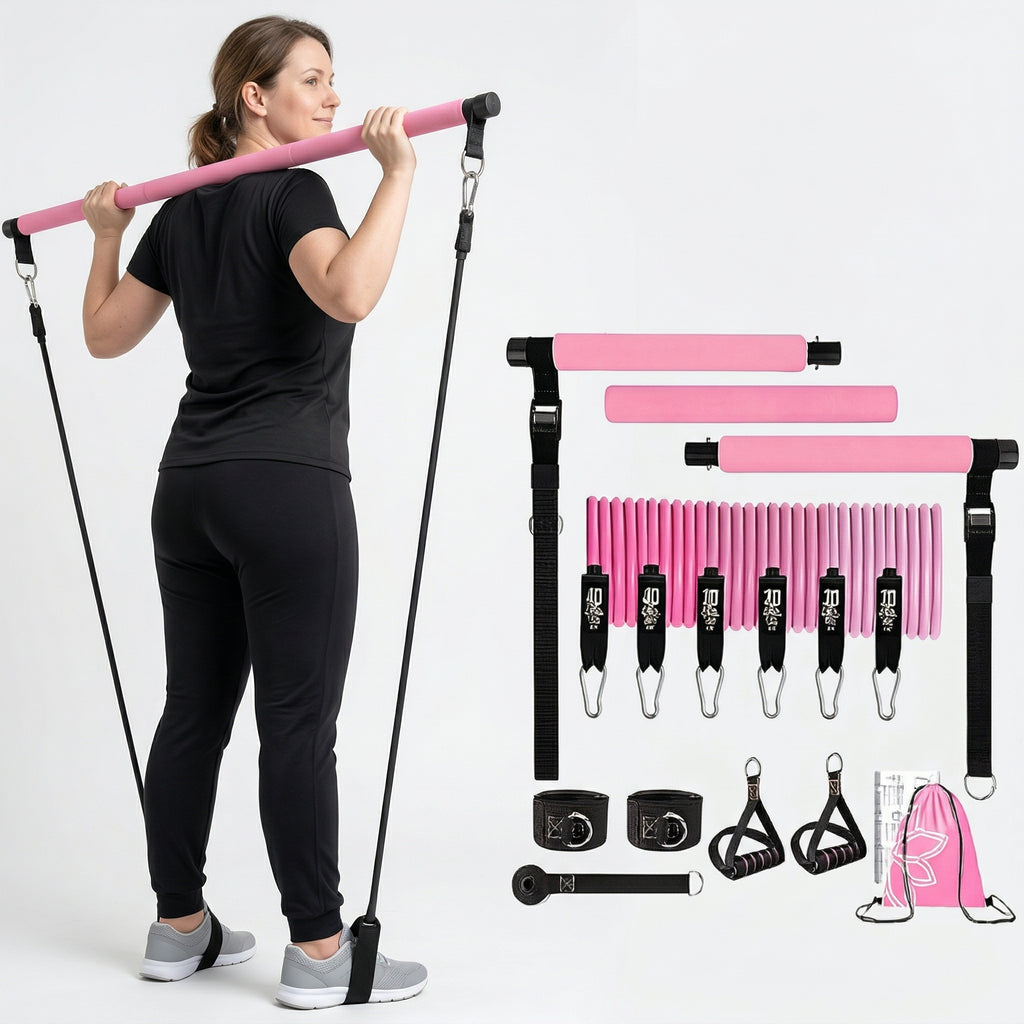 Kit Barre Pilates & Élastiques de Résistance — L'essentiel du mouvement à la maison