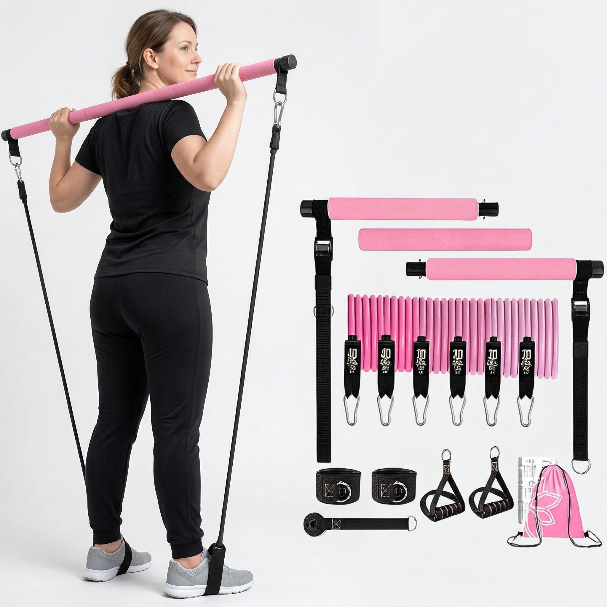 Kit Barre Pilates & Élastiques de Résistance — L'essentiel du mouvement à la maison
