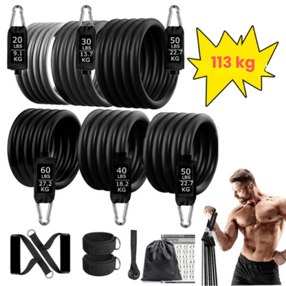 Kit Élastiques de Musculation et Barre de Fitness