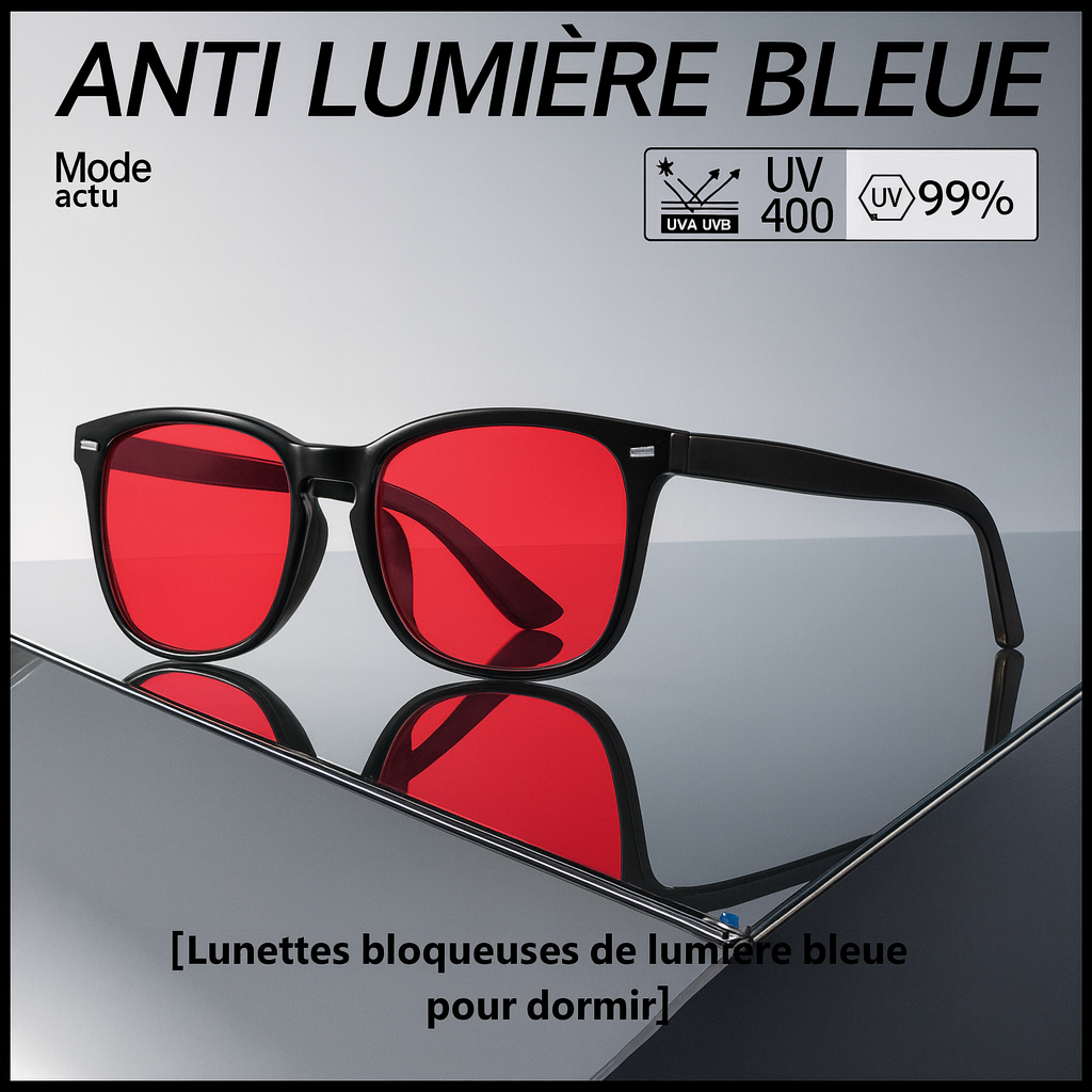 Lunettes Anti-Lumière Bleue — Noir Chic & Confort Nuit
