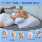 Oreiller Cervical Mémoire de Forme 2-en-1 — Soulage la nuque, aligne la colonne