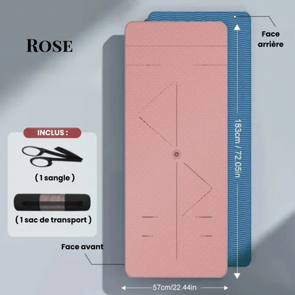 Tapis de Yoga Antidérapant Double-Face - Écologique