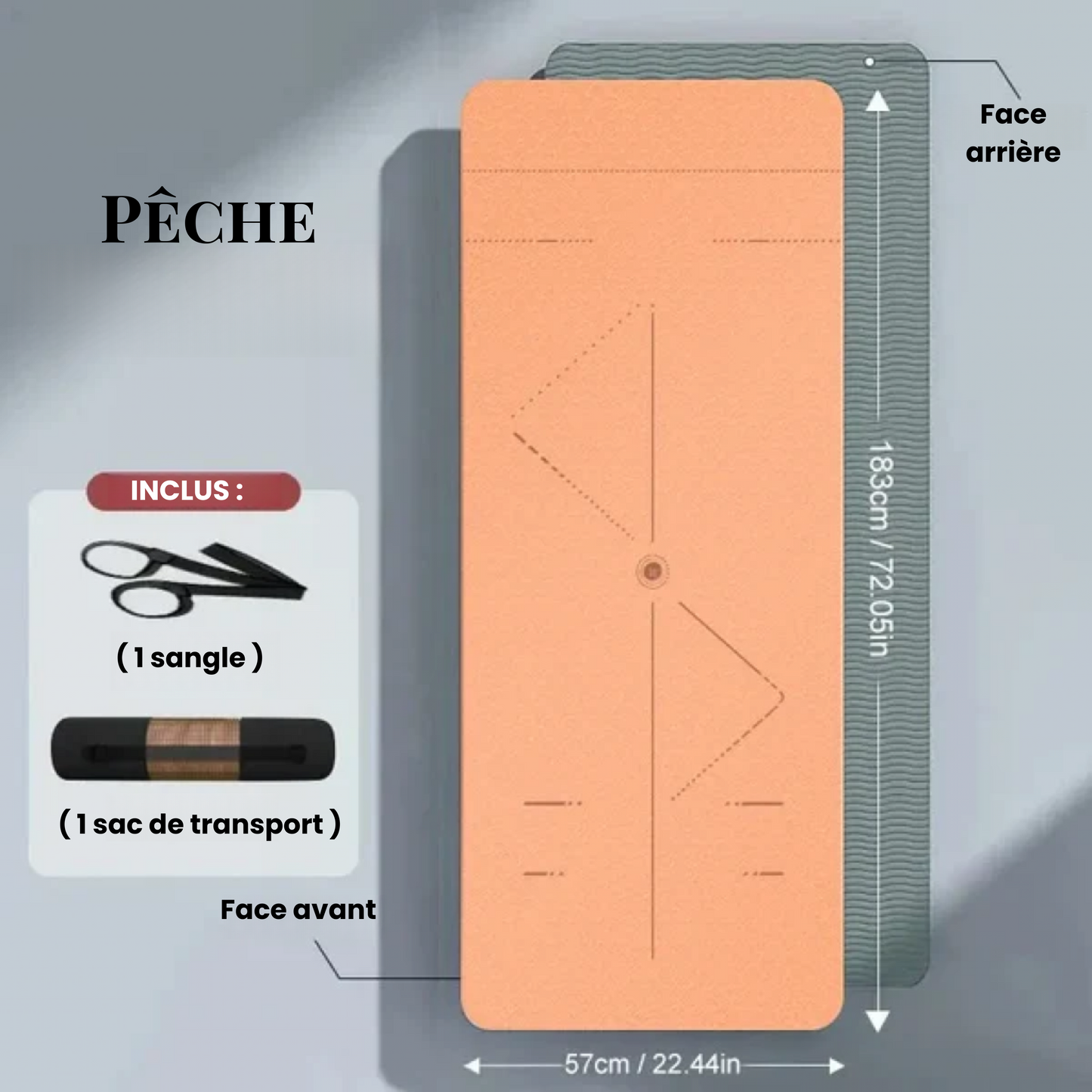 Tapis de Yoga Antidérapant Double-Face - Écologique